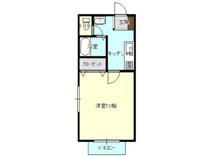 パークアベニュー(1K/2階)の間取り写真