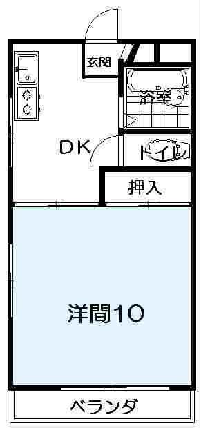 MDマンション B(1DK/3階)の間取り写真