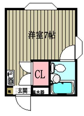 コーポ羽沢(ワンルーム/2階)の間取り写真