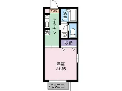 ゴールドカレッジTS・B棟(1K/1階)の間取り写真