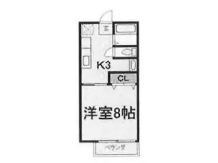 フラットマジョルカ(1K/1階)の間取り写真