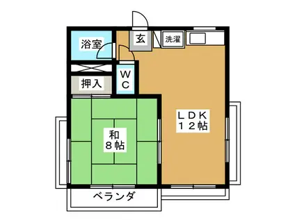 サンホワイトコーポ(1LDK/2階)の間取り写真