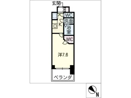 プレサンス栄ライズ(1K/13階)の間取り写真