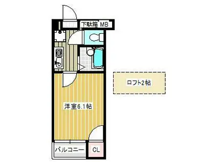 ピア本町(1K/3階)の間取り写真