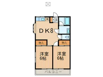 コーポ上用賀Ⅱ(2DK/2階)の間取り写真