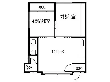中本アパート(2LDK/2階)の間取り写真