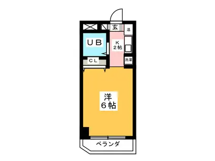 エクセランス岐阜東(ワンルーム/4階)の間取り写真