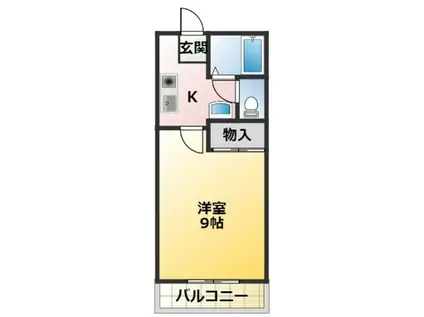 グレイスK.O.M I(1K/1階)の間取り写真