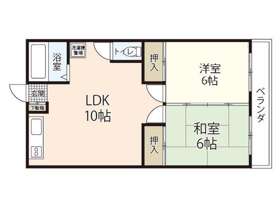 サンマリオビル(2LDK/5階)の間取り写真