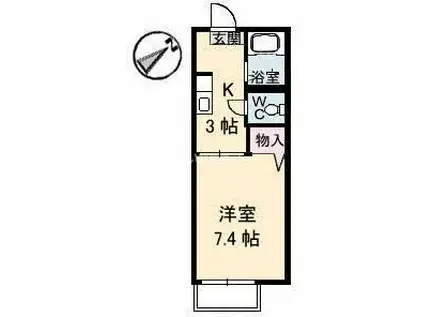 COM・ハイツ(1K/1階)の間取り写真