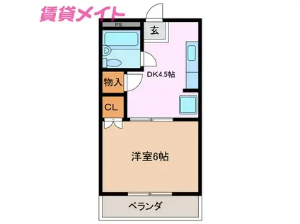 アーバンライフ柘植(1DK/1階)の間取り写真