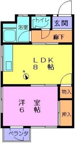 原満コーポ(1LDK/3階)の間取り写真