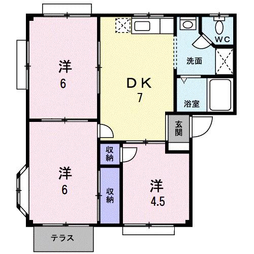 グリーンコーポ(3DK/1階)の間取り写真