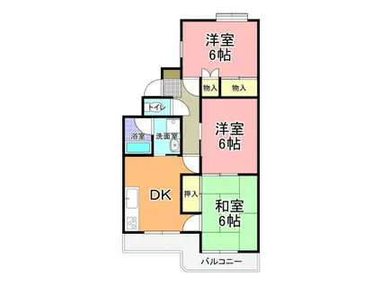 メゾンコスモス(3DK/2階)の間取り写真