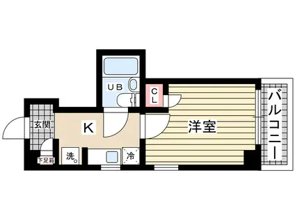 ベヌスタ西宮(1K/1階)の間取り写真