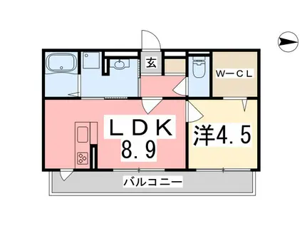 アーバンハイツ川田(1LDK/1階)の間取り写真