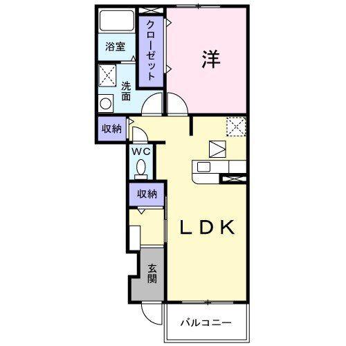 チェリーブローテ常(1LDK/1階)の間取り写真