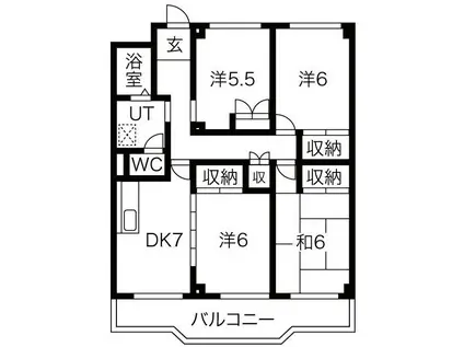 カサ東田面(4DK/1階)の間取り写真