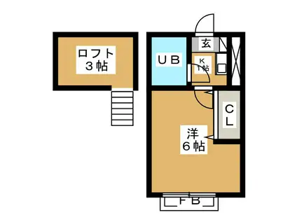 MAISON KITSUKAWA(1K/2階)の間取り写真
