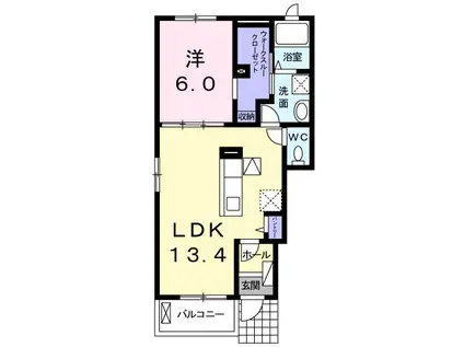 アルタイルII(1LDK/1階)の間取り写真