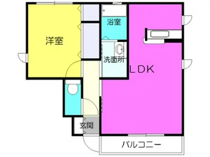 メゾンドゥヴェールB(1LDK/1階)の間取り写真