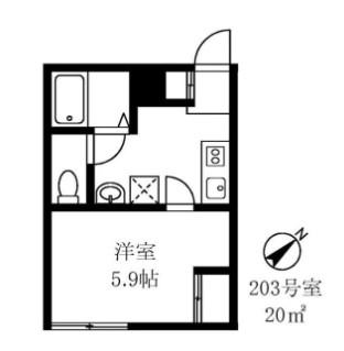 早稲田鶴巻IMAハウス(1K/2階)の間取り写真