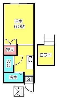 リゾートイン大宮(1K/1階)の間取り写真
