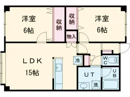 アールズコート(2LDK/2階)の間取り写真