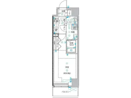 ユリカロゼ五反野III(1K/5階)の間取り写真
