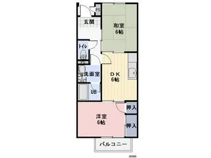 サンサープラスIII(2DK/1階)の間取り写真