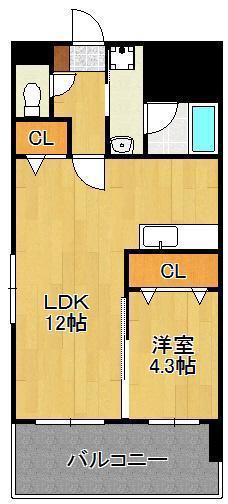 アヴァンセ片野グランデ(1LDK/13階)の間取り写真