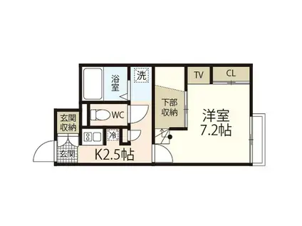 レオパレスはなみずき(1K/1階)の間取り写真