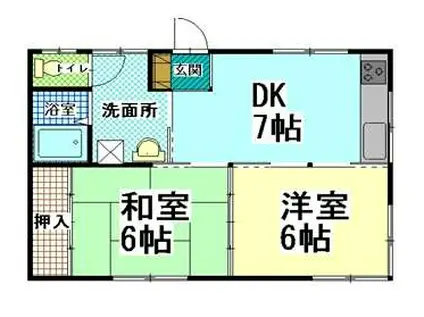 ハイツ恵美(2DK/2階)の間取り写真