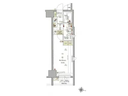 ヴォーガコルテ板橋本町アジールコート(1K/11階)の間取り写真