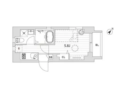 GRANDUO上野毛(1K/1階)の間取り写真