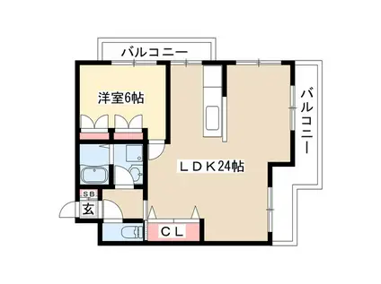 メイフェア塩付(1LDK/3階)の間取り写真