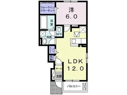 ポポラ3395(1LDK/1階)の間取り写真