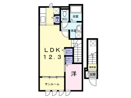 フェリチタ(1LDK/2階)の間取り写真