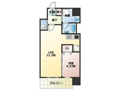 プレジオ西中島ASIAN(1LDK/10階)の間取り写真