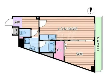 インプルーブ天六(1LDK/3階)の間取り写真