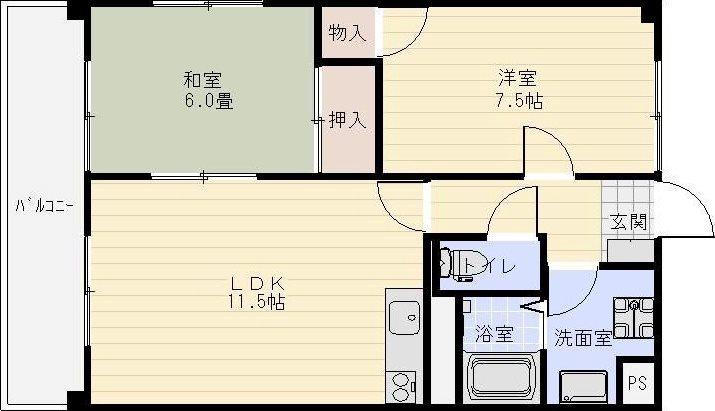 ヴィーブルオガイ(2LDK/2階)の間取り写真