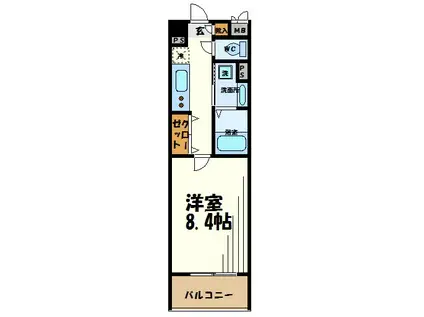 クレストI(1K/1階)の間取り写真