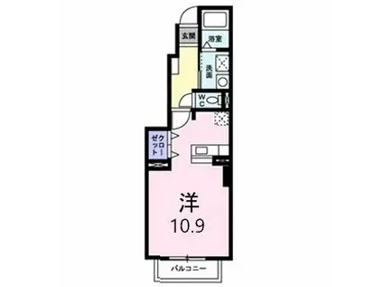 アプレンデールII(ワンルーム/1階)の間取り写真