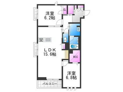ココン文の里(2LDK/1階)の間取り写真