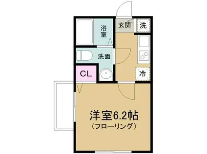 オーガスタときわ台(1K/4階)の間取り写真