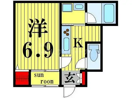 E GARDEN(1K/1階)の間取り写真