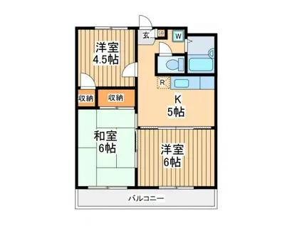 ラグリュー2(3K/3階)の間取り写真