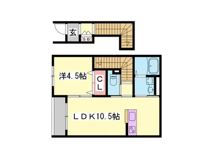 アイメゾン東山(1LDK/2階)の間取り写真