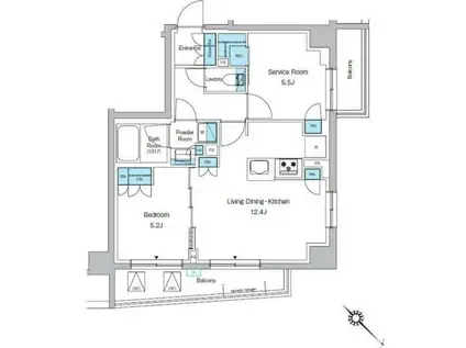 プレディアコート西葛西(1SLDK/3階)の間取り写真