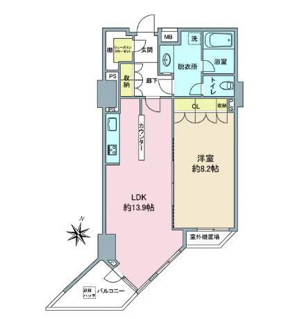 フィールA渋谷(1LDK/13階)の間取り写真